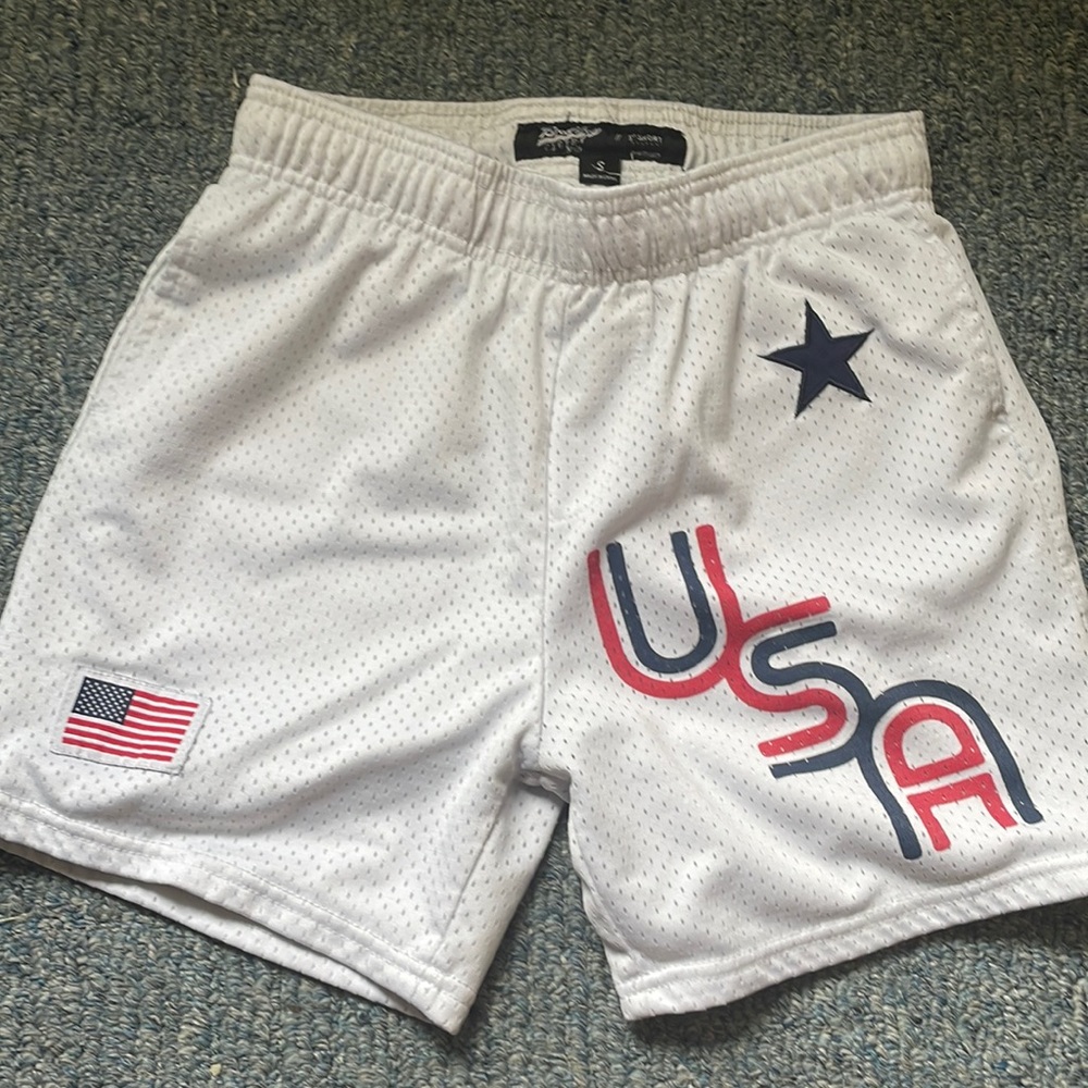 Brooklyn Cloth Shorts Small, 5 inch inseam. USA Embroidered